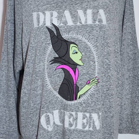 Disney Gray Maleficent Drama Queen T-Shirt NWT Size XXL Junior - Picture 3 of 9